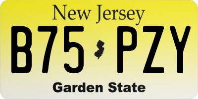 NJ license plate B75PZY