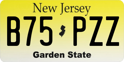 NJ license plate B75PZZ