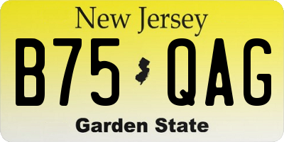 NJ license plate B75QAG