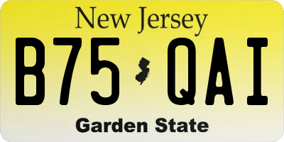 NJ license plate B75QAI