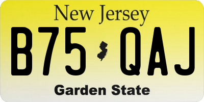 NJ license plate B75QAJ