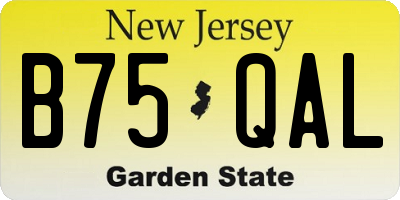 NJ license plate B75QAL