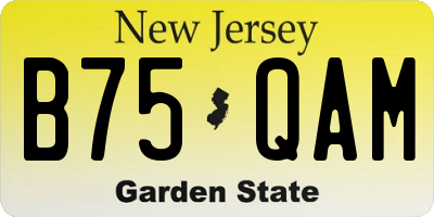 NJ license plate B75QAM