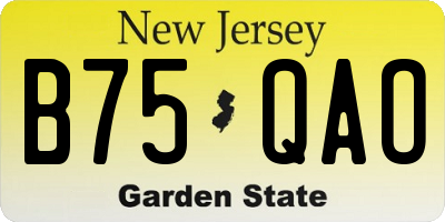 NJ license plate B75QAO