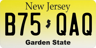 NJ license plate B75QAQ