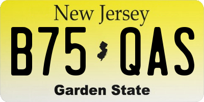 NJ license plate B75QAS