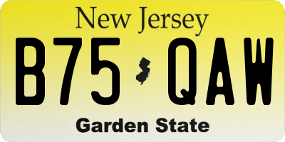 NJ license plate B75QAW