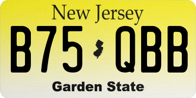 NJ license plate B75QBB