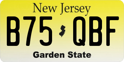 NJ license plate B75QBF
