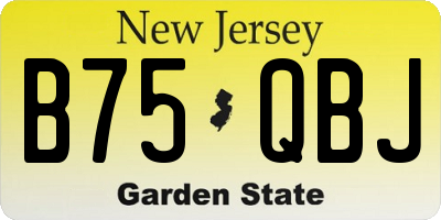 NJ license plate B75QBJ