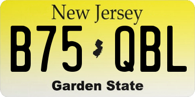 NJ license plate B75QBL