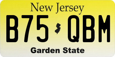NJ license plate B75QBM