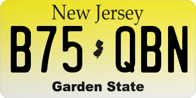 NJ license plate B75QBN