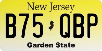 NJ license plate B75QBP