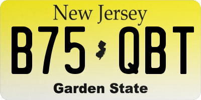 NJ license plate B75QBT