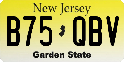 NJ license plate B75QBV