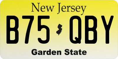 NJ license plate B75QBY