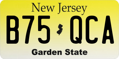 NJ license plate B75QCA