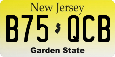 NJ license plate B75QCB