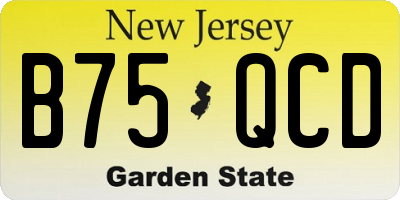 NJ license plate B75QCD