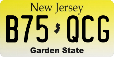 NJ license plate B75QCG
