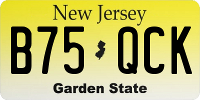 NJ license plate B75QCK
