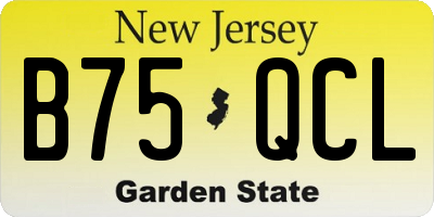 NJ license plate B75QCL