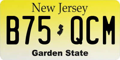 NJ license plate B75QCM