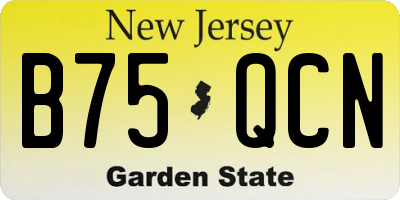 NJ license plate B75QCN