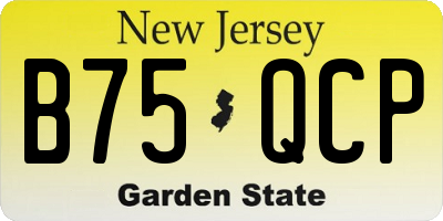 NJ license plate B75QCP