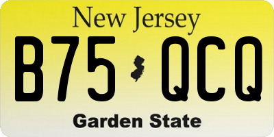 NJ license plate B75QCQ