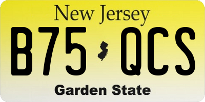 NJ license plate B75QCS