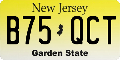 NJ license plate B75QCT