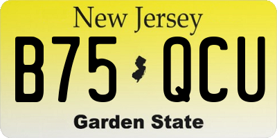 NJ license plate B75QCU