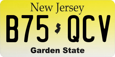 NJ license plate B75QCV
