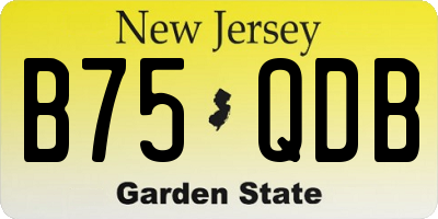 NJ license plate B75QDB