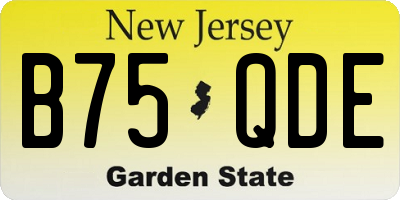 NJ license plate B75QDE