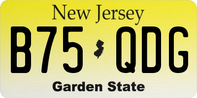NJ license plate B75QDG