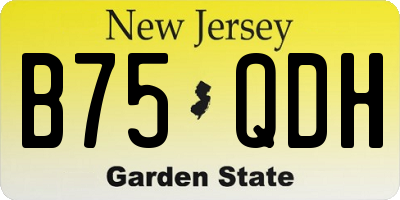 NJ license plate B75QDH