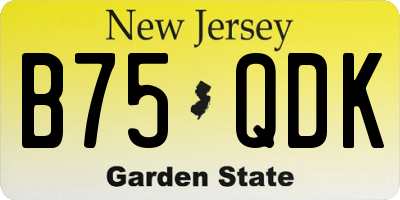 NJ license plate B75QDK