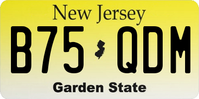 NJ license plate B75QDM
