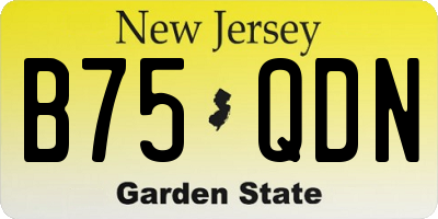 NJ license plate B75QDN