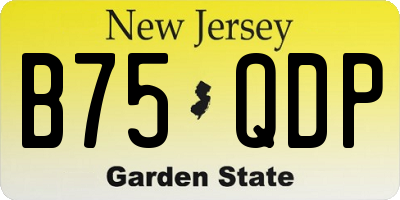 NJ license plate B75QDP