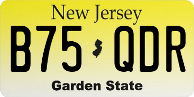NJ license plate B75QDR