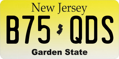 NJ license plate B75QDS