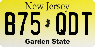 NJ license plate B75QDT