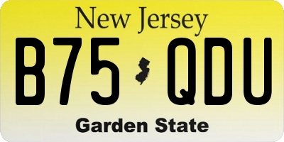 NJ license plate B75QDU