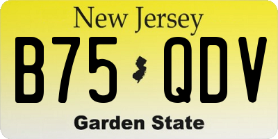 NJ license plate B75QDV