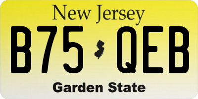 NJ license plate B75QEB