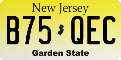 NJ license plate B75QEC